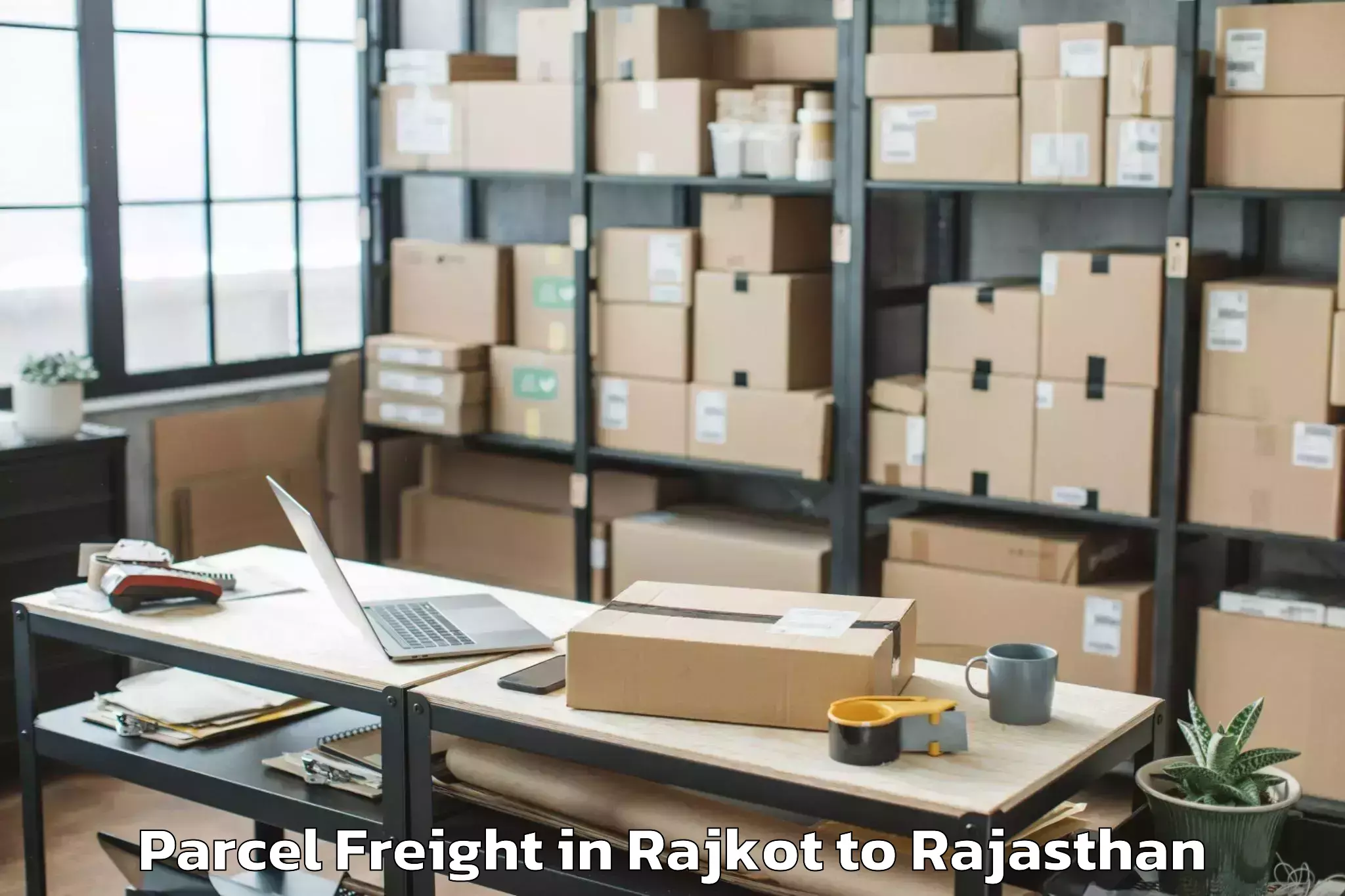 Comprehensive Rajkot to Sunrise University Alwar Parcel Freight